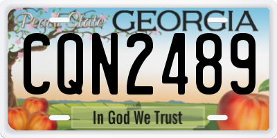 GA license plate CQN2489