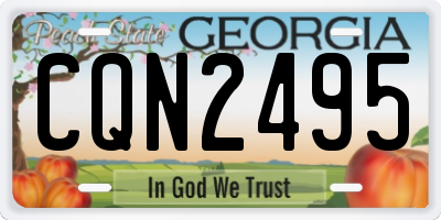 GA license plate CQN2495
