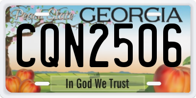 GA license plate CQN2506