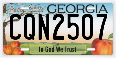 GA license plate CQN2507