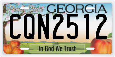 GA license plate CQN2512