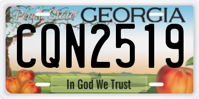GA license plate CQN2519