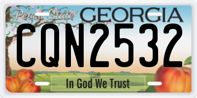GA license plate CQN2532