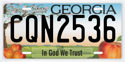 GA license plate CQN2536