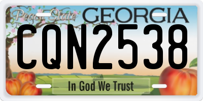 GA license plate CQN2538