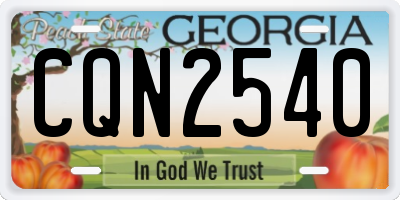 GA license plate CQN2540