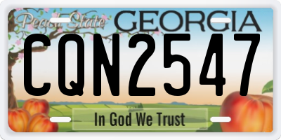GA license plate CQN2547