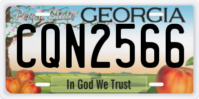 GA license plate CQN2566