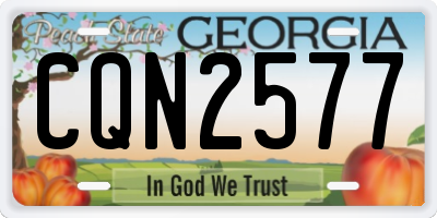 GA license plate CQN2577
