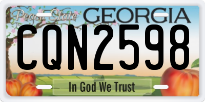 GA license plate CQN2598