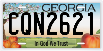 GA license plate CQN2621
