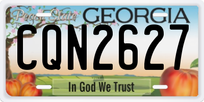 GA license plate CQN2627