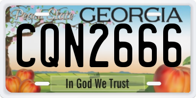 GA license plate CQN2666