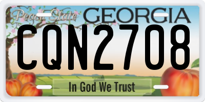 GA license plate CQN2708