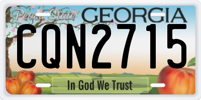 GA license plate CQN2715