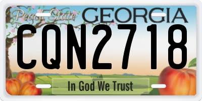 GA license plate CQN2718