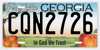GA license plate CQN2726