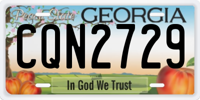 GA license plate CQN2729