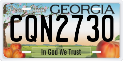 GA license plate CQN2730