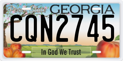 GA license plate CQN2745