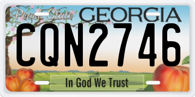 GA license plate CQN2746