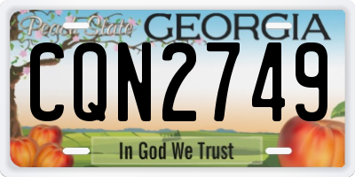 GA license plate CQN2749