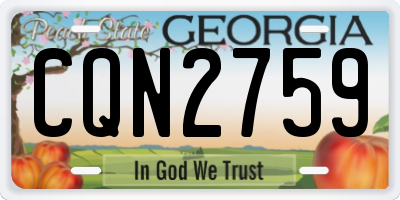 GA license plate CQN2759
