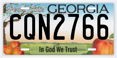 GA license plate CQN2766