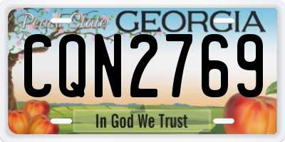 GA license plate CQN2769