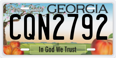 GA license plate CQN2792