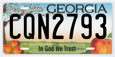 GA license plate CQN2793