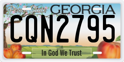 GA license plate CQN2795