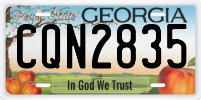 GA license plate CQN2835
