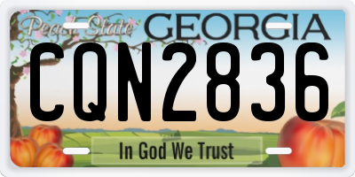 GA license plate CQN2836