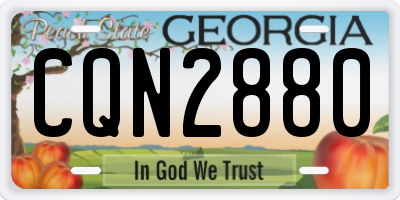 GA license plate CQN2880