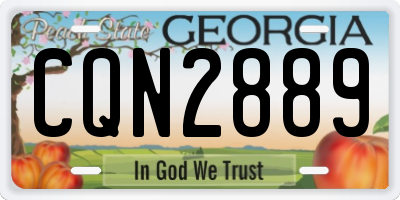 GA license plate CQN2889