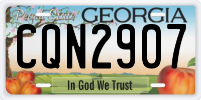 GA license plate CQN2907