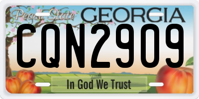 GA license plate CQN2909