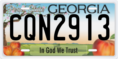 GA license plate CQN2913