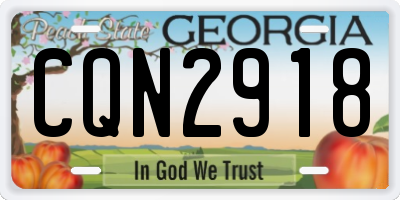 GA license plate CQN2918