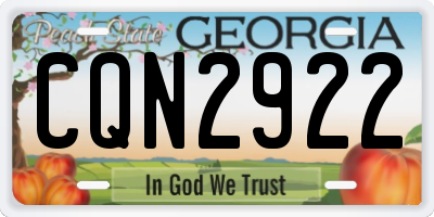 GA license plate CQN2922