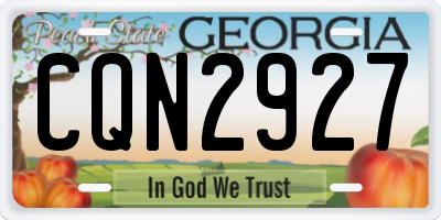 GA license plate CQN2927