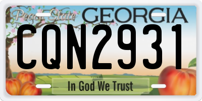 GA license plate CQN2931