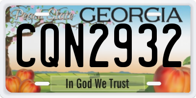 GA license plate CQN2932