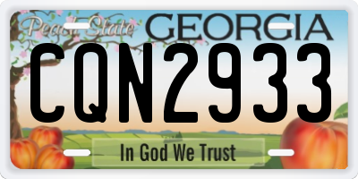 GA license plate CQN2933