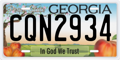 GA license plate CQN2934