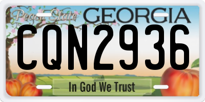 GA license plate CQN2936
