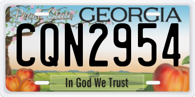 GA license plate CQN2954