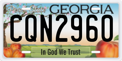 GA license plate CQN2960