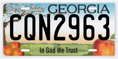 GA license plate CQN2963